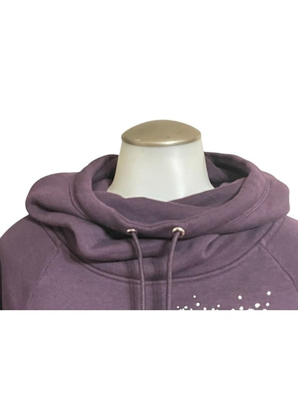 Nike Sportswear Rally Funnel-Neck Metallic-Logo Hoodie Size M - Picture 10 of 10